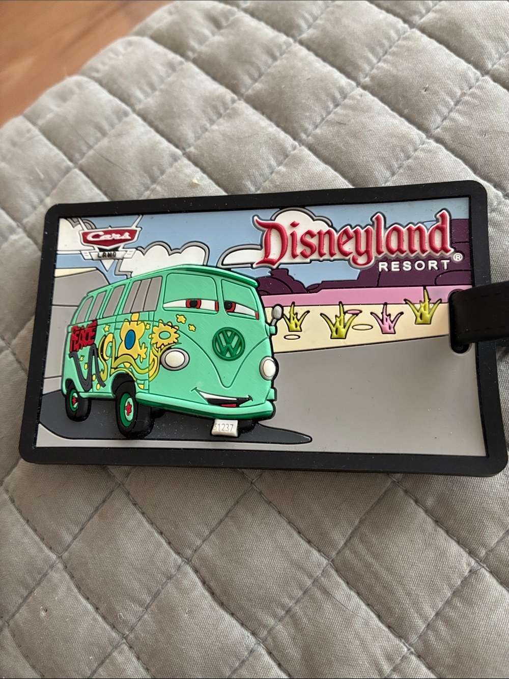 Disneyland Kids Luggage Tag - Mint Green Van Design